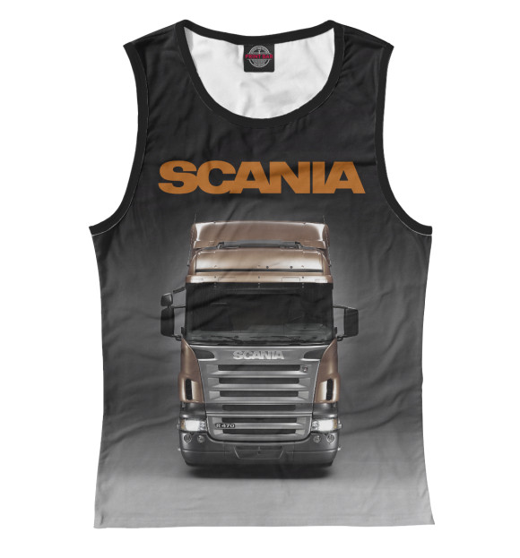 Женская майка с изображением Scania цвета Белый