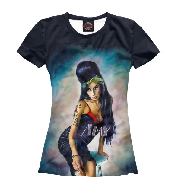 Женская футболка с изображением Amy Winehouse цвета Белый