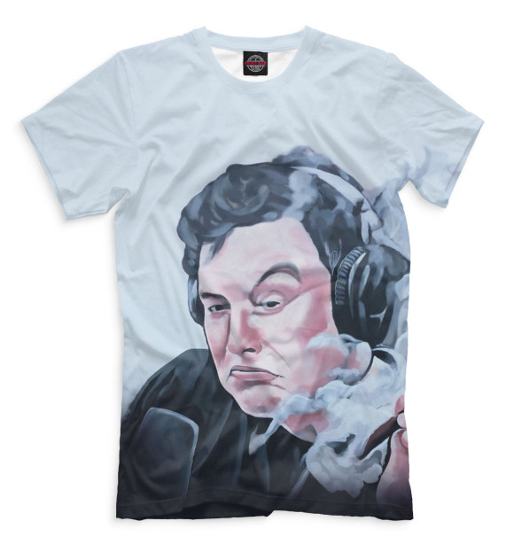 Мужская футболка с изображением Илон Маск цвета Молочно-белый