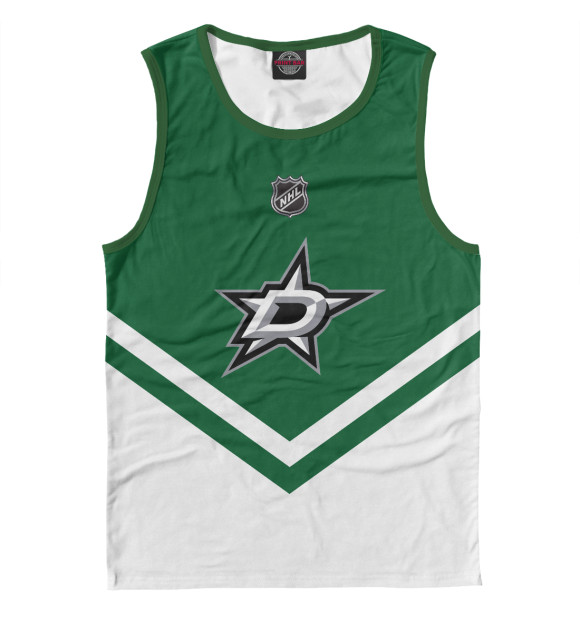 Мужская майка с изображением Dallas Stars цвета Белый