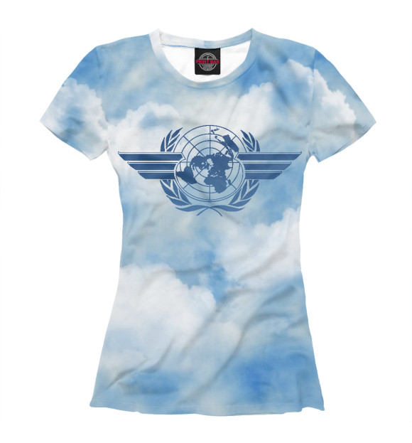 Женская футболка с изображением Авиация цвета Белый