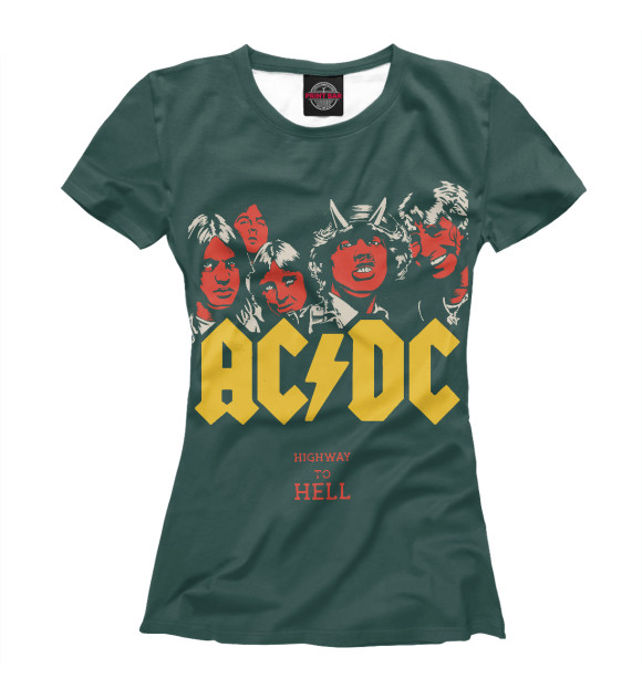 Женская футболка с изображением AC/DC Highway to Hell цвета Р‘РµР»С‹Р№