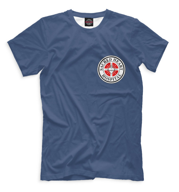 Мужская футболка с изображением Клиника Sacred Heart цвета Серый