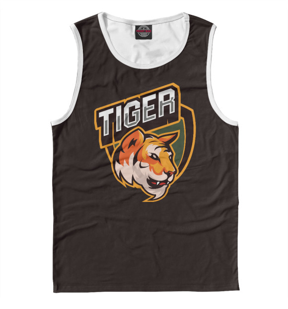 Майка для мальчика с притом Тигр | Tiger цвета Белый Майка для мальчика с изображением Тигр | Tiger цвета Белый