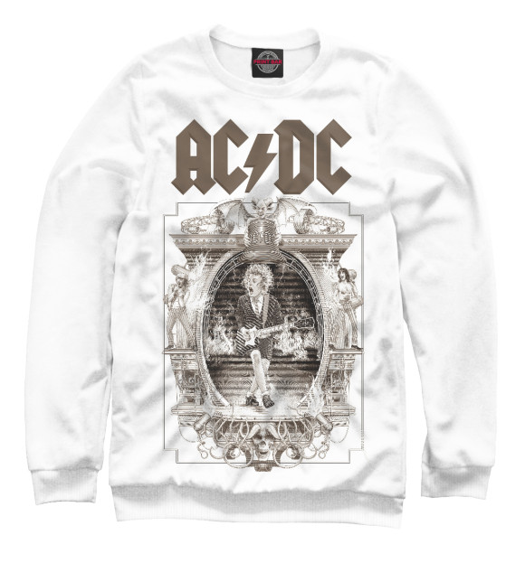 Свитшот для мальчиков с изображением AC/DC цвета Белый