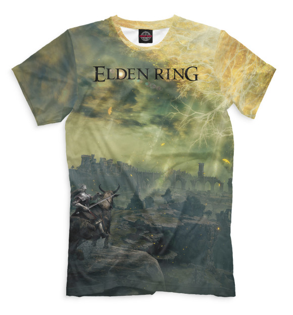 Мужская футболка с изображением Elden Ring цвета Белый