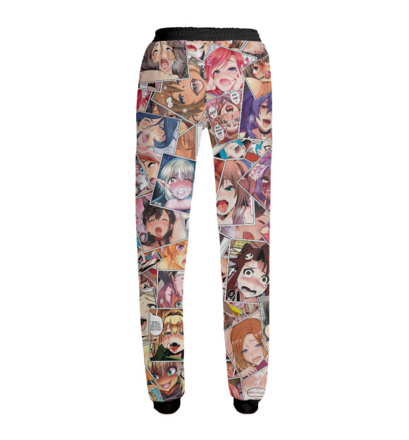 Женские спортивные штаны с притом Ahegao color цвета Белый Женские спортивные штаны с изображением Ahegao color цвета Белый