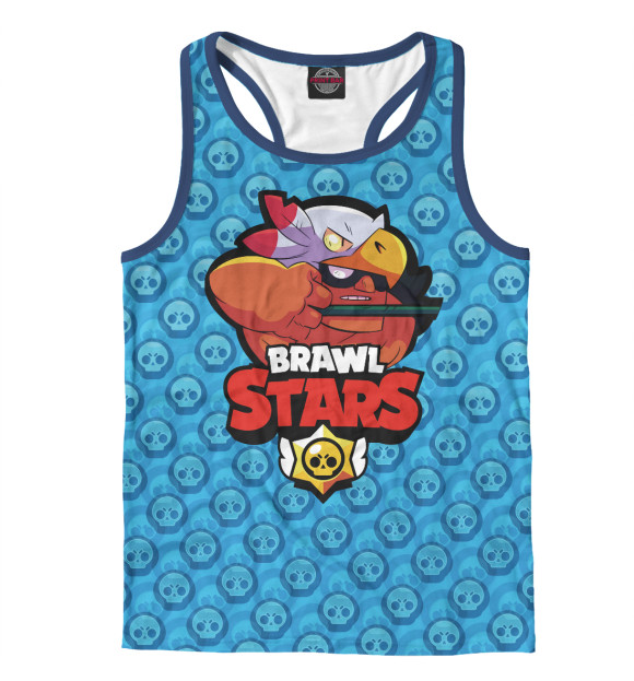 Мужская майка-борцовка с притом Brawl Stars Bo цвета Белый Мужская майка-борцовка с изображением Brawl Stars Bo цвета Белый