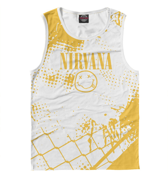 Майка для мальчика с изображением Nirvana (yellow) цвета Белый