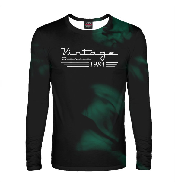 Мужской лонгслив с изображением Vintage 1984 цвета Белый