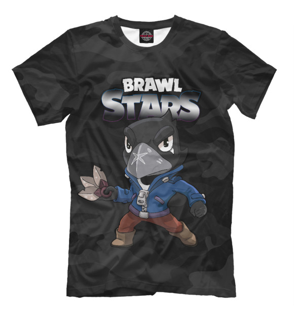 Мужская футболка с изображением Brawl Stars Crow цвета Белый