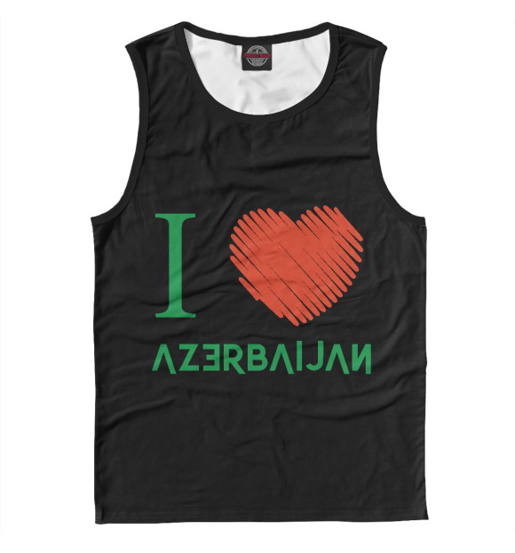 Мужская майка с изображением Love Azerbaijan цвета Белый