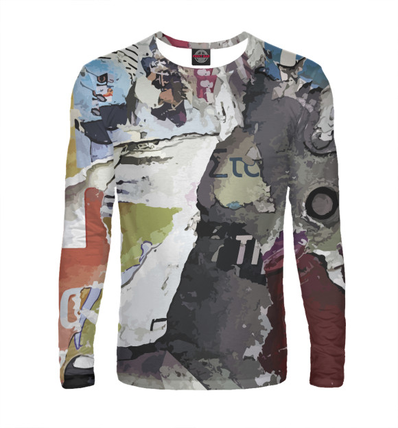 Мужской лонгслив с изображением Street art цвета Белый