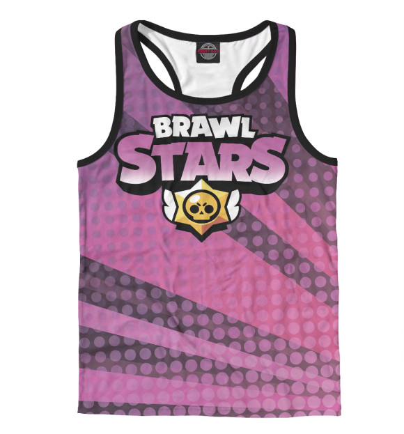 Мужская майка-борцовка с изображением Brawl Stars цвета Белый