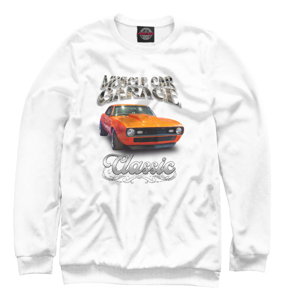 Женский свитшот с изображением Muscle car на белом цвета Белый
