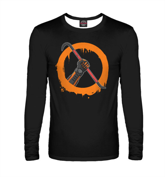 Мужской лонгслив с изображением Лом цвета Белый