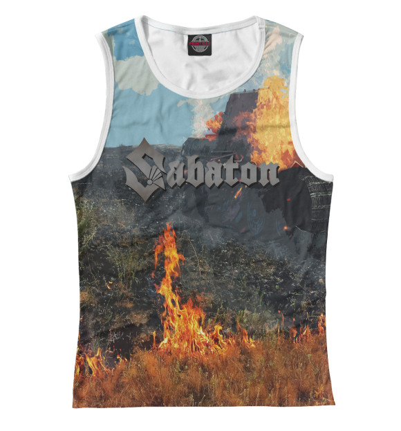 Майка для девочки с притом Sabaton цвета Белый Майка для девочки с изображением Sabaton цвета Белый