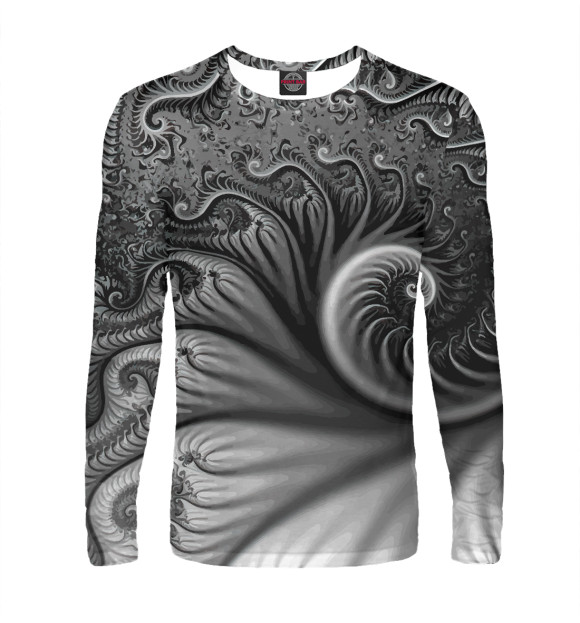 Мужской лонгслив с изображением Floral 3D spiral / Vanguard цвета Белый