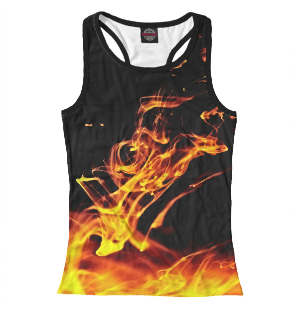 Женская майка-борцовка с изображением В огне цвета Белый