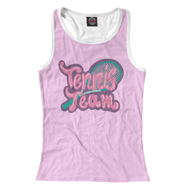 Женская майка-борцовка с изображением Team Tennis цвета Белый