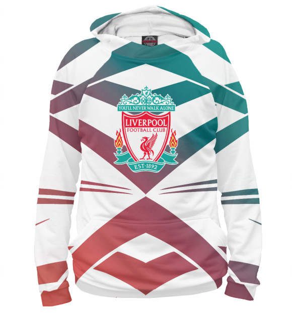 Женское худи с изображением Liverpool цвета Белый
