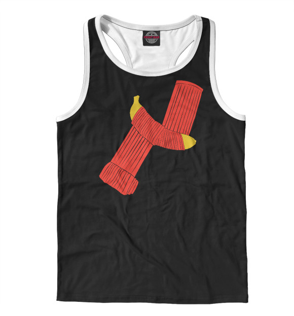 Мужская майка-борцовка с изображением Банан - перевязанный цвета Белый