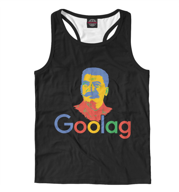 Мужская майка-борцовка с изображением Goolag цвета Белый