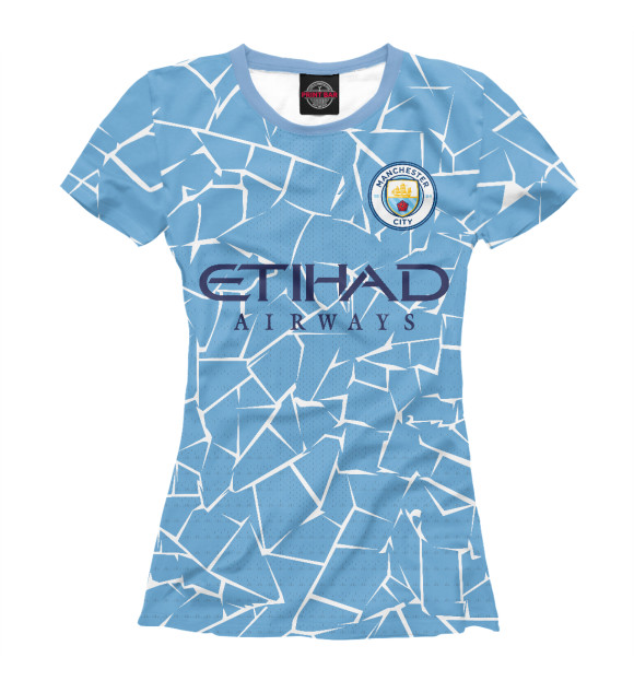 Женская футболка с изображением Man City цвета Белый