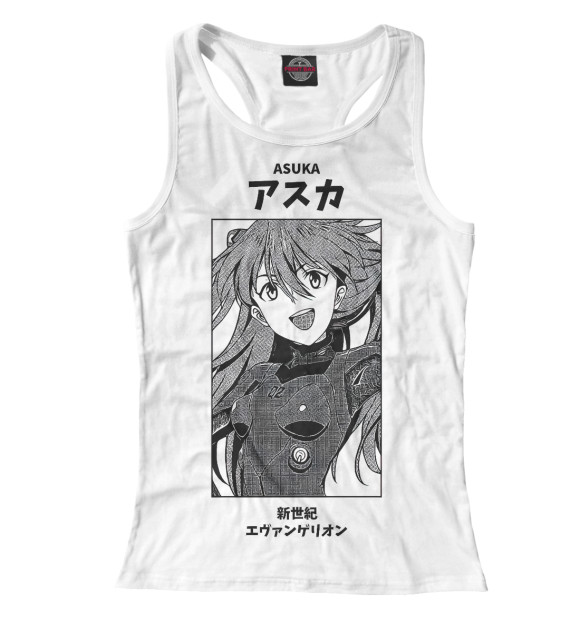 Женская майка-борцовка с притом Neon Genesis Evangelion цвета Белый Женская майка-борцовка с изображением Neon Genesis Evangelion цвета Белый