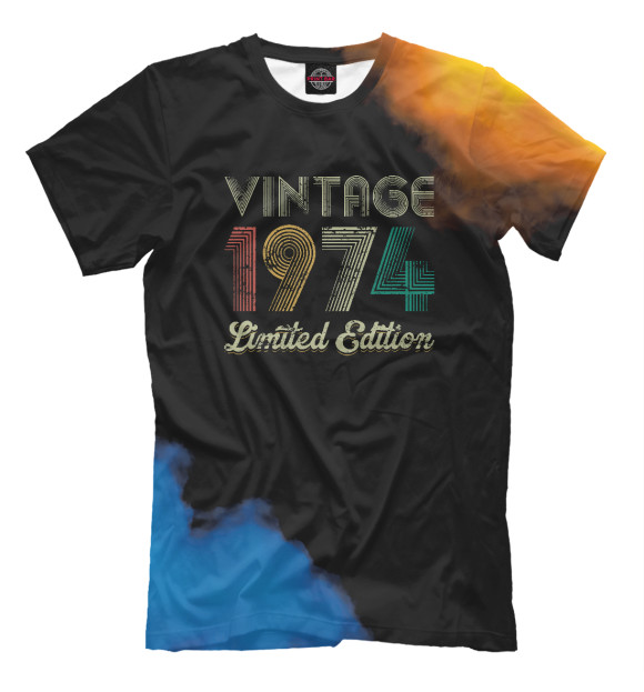 Футболка для мальчиков с изображением Vintage 1974 цвета Белый