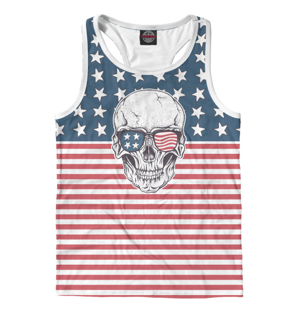 Мужская майка-борцовка с изображением Америка цвета Белый