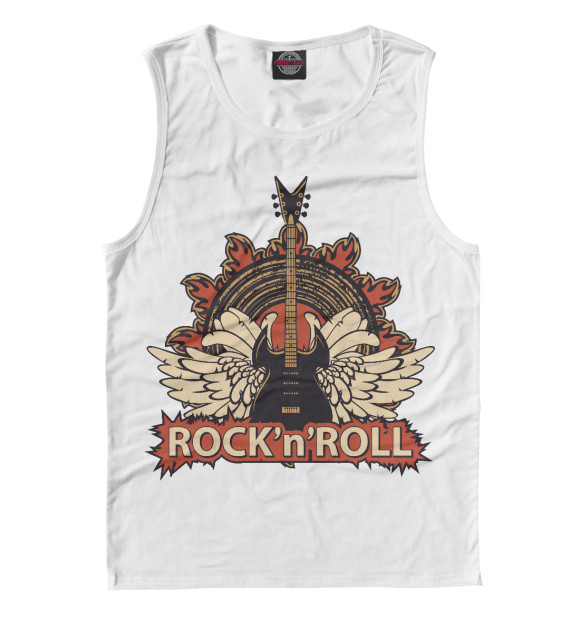 Майка для мальчика с изображением Rock'n'roll цвета Белый