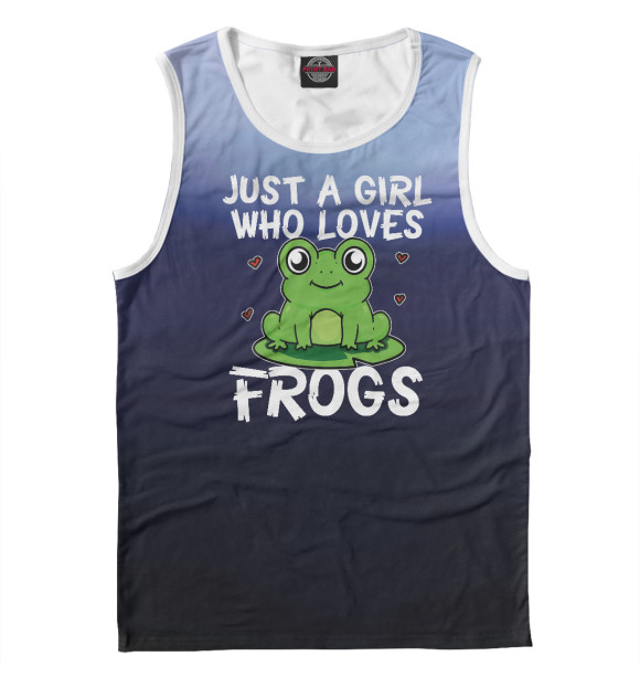 Мужская майка с изображением Just A Girl Who Loves Frogs цвета Белый