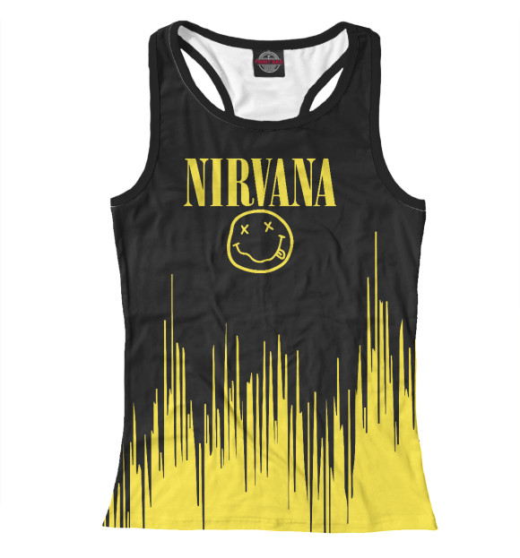 Женская майка-борцовка с изображением Nirvana цвета Белый