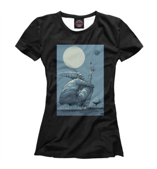 Женская футболка Гном и Луна
