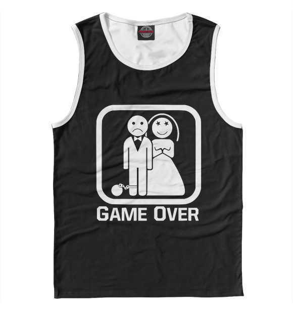 Майка для мальчика с изображением Game Over цвета Белый
