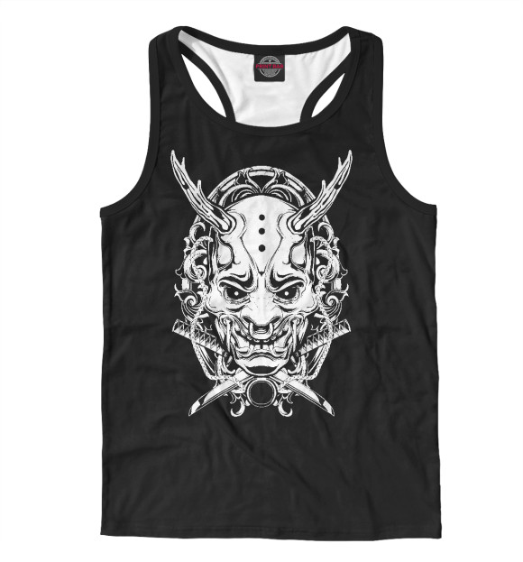 Мужская майка-борцовка с изображением Самурай цвета Белый