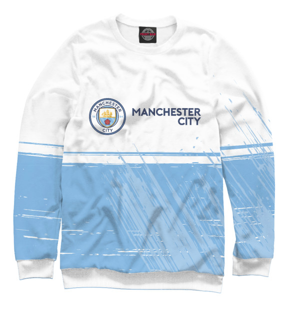 Свитшот для девочек с изображением Manchester City цвета Белый