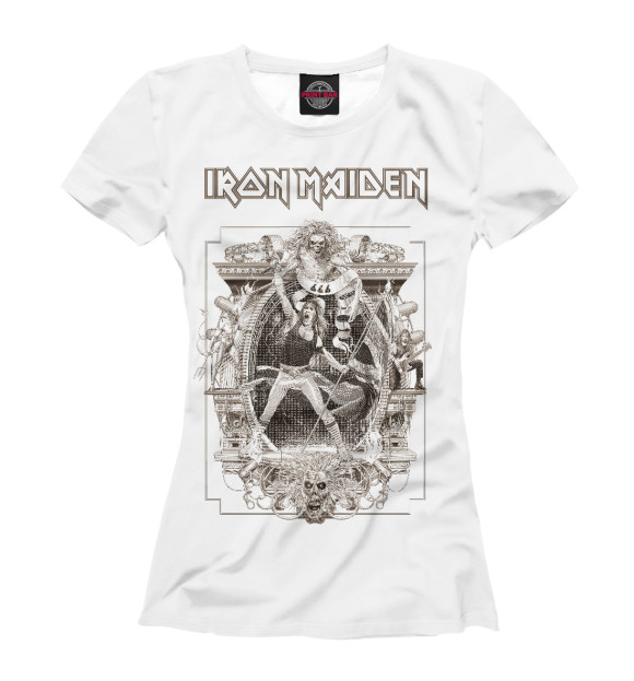 Женская футболка с изображением Iron Maiden цвета Белый