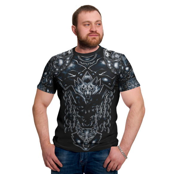 Мужская футболка с изображением Доспехи цвета Белый