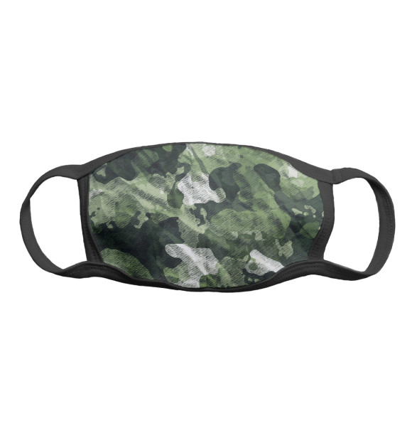 Маска тканевая с изображением Камуфляж цвета Белый