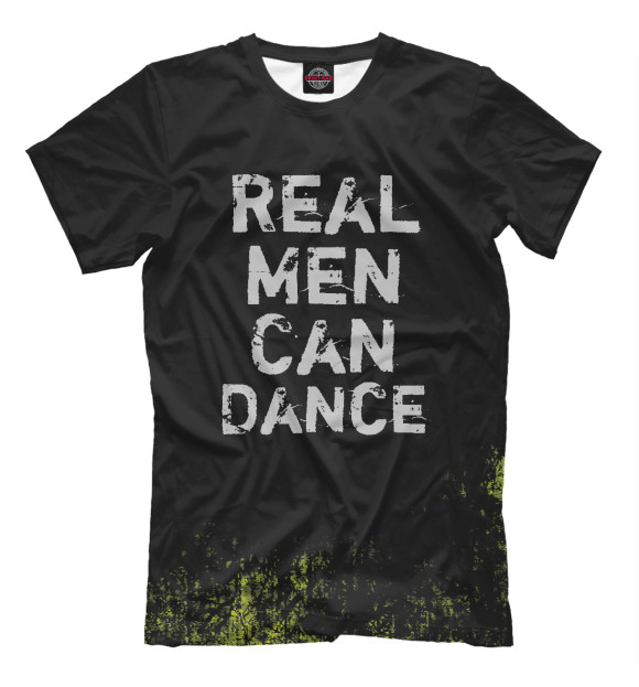 Футболка для мальчиков с изображением Real Men Can Dance цвета Белый