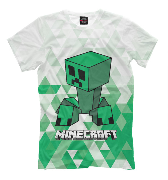Футболка для мальчиков с изображением Minecraft Creeper Logo цвета Белый