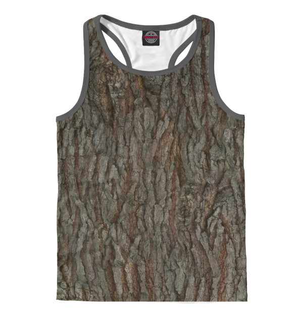 Мужская майка-борцовка с изображением Бревно цвета Белый