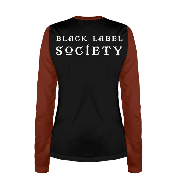 Женский лонгслив с притом Black label society цвета Белый Женский лонгслив с изображением Black label society цвета Белый
