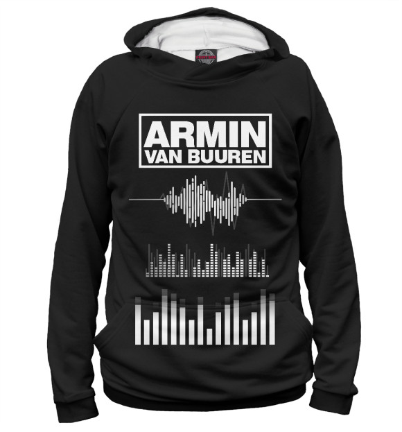 Женское худи с изображением Armin van Buuren эквалайзер цвета Белый