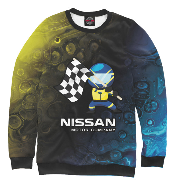 Мужской свитшот с изображением Nissan - Pro Racing цвета Белый