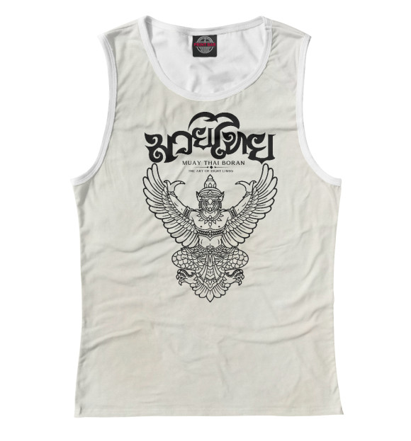 Майка для девочки с притом Muay Thai Tattoo цвета Белый Майка для девочки с изображением Muay Thai Tattoo цвета Белый