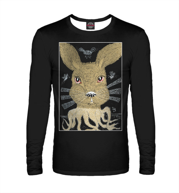 Мужской лонгслив с изображением Зайчик цвета Белый