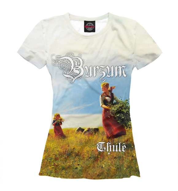 Женская футболка с изображением Burzum - Thule цвета Белый